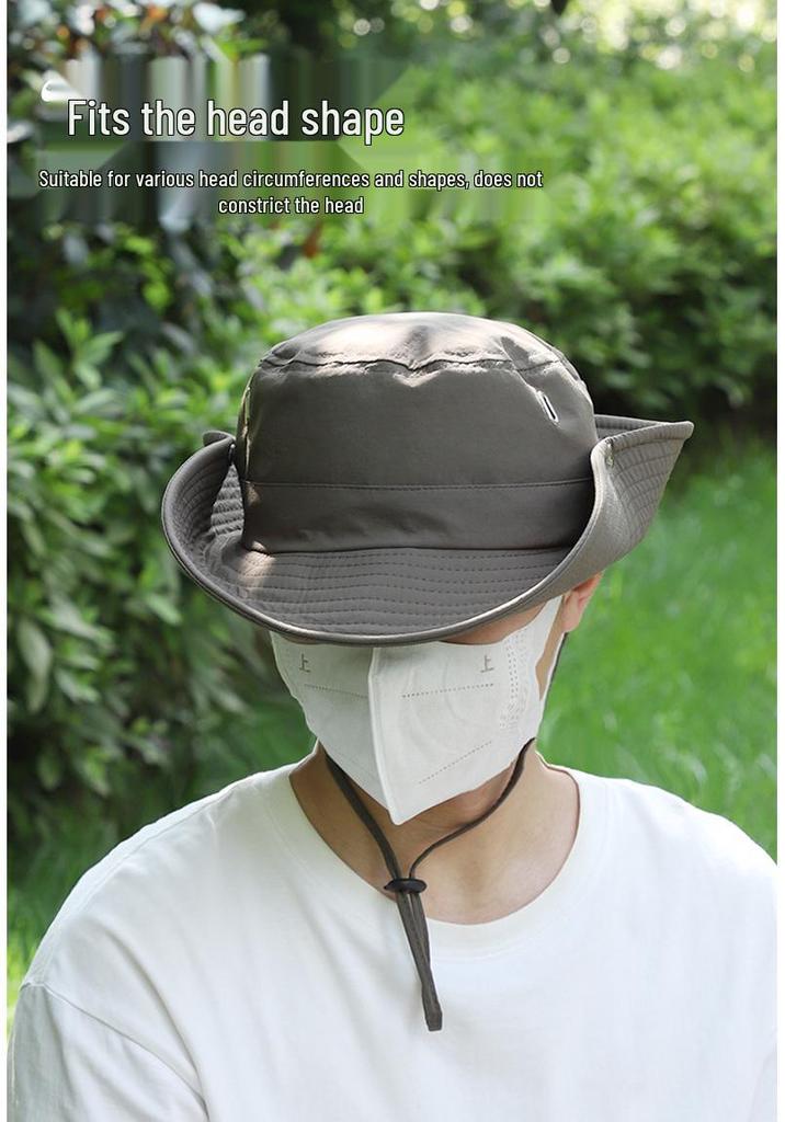 Sports Camping UV Protection Wide Brim Bucket Hat - Foldable, Breathable Sunshade for Travel & Mountaineering