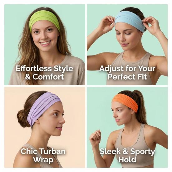 Haarband Weicher Stoff Elastisches Haargummi Einfarbige Atmungsaktives Stirnband Yoga Laufen Fitness Haargummi Tägliches Tragen