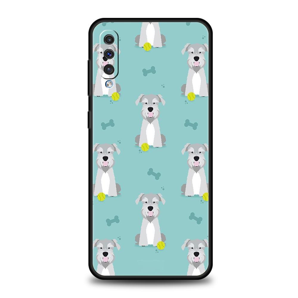 Cartoon Schnauzer Dog Phone Case For Samsung A54 A52 A24 A14 A50 A70 A10 A40 A20S A20E A06 A12 A22 A34 A42 A32 5G A04s A16 Cover