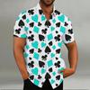 Fashion Men's Shirt Playing Cards 8 Colors Hearts Spades 3D Printing Lapel Short Sleeve Outdoor Street Casual Men's Clothes