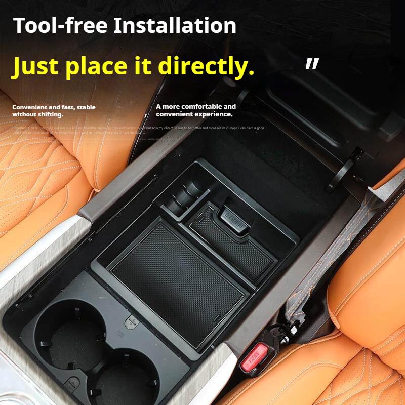 For GWM Tank 500Hi4-T Car Central Control Storage Box Plastic Armrest Box Storage Box Interior Storage Compartment Accessories