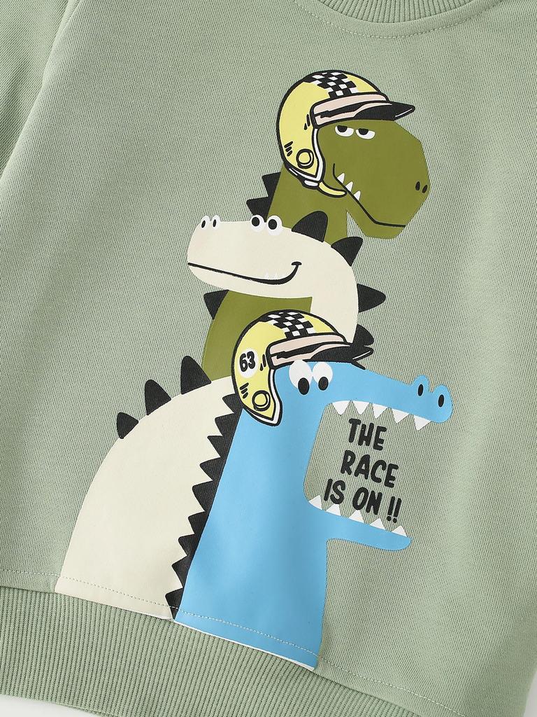 Casual Cartoon Animal Long-Sleeve Hoodie for Toddlers & Kids - Autumn/Winter Fashion 2026