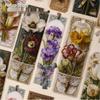 RetroStory Floral Bookmark Stickers - 16 Sheets for Personal Decoration & Planners