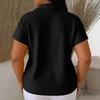 Women's Fashionable Casual Loose Fit Zipper Short-Sleeve Top