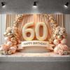 60. Meilenstein Kulisse Goldene Ballons Geburtstagsfeier Banner Happy 60 Birthday Banner Zartrosa Rosen Für Formelle Anlässe