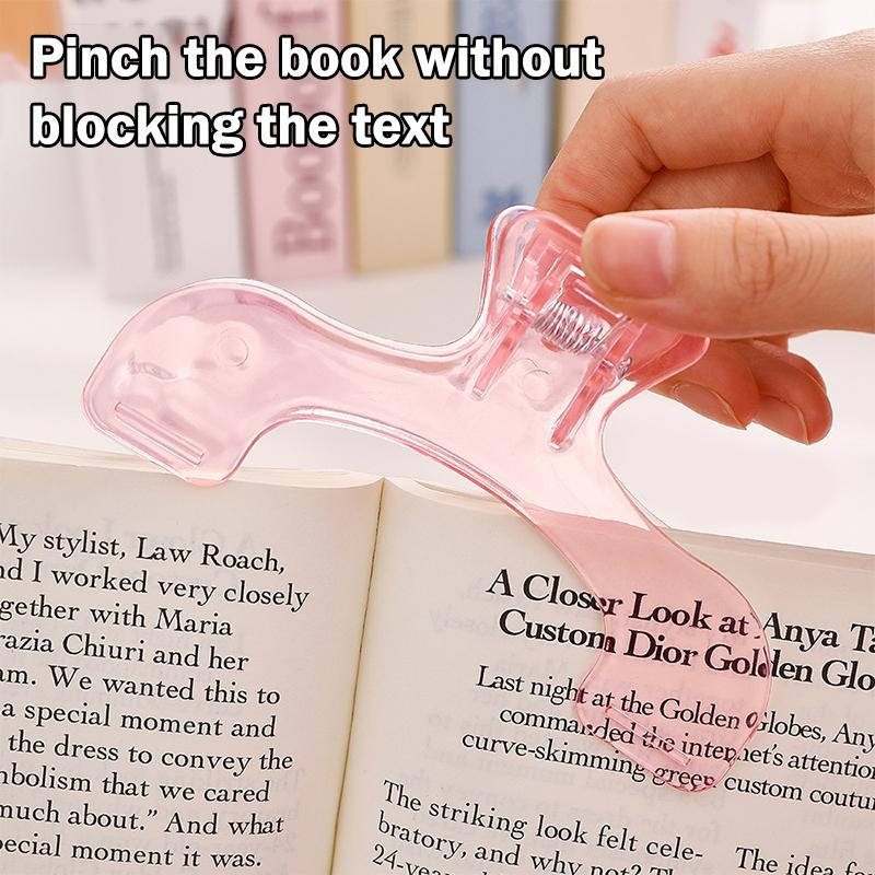 2/3PCS Transparent Plastic Book Clip With Stand File Bookmark Stationery Reading Aid Fixed Book Clip School Supplies