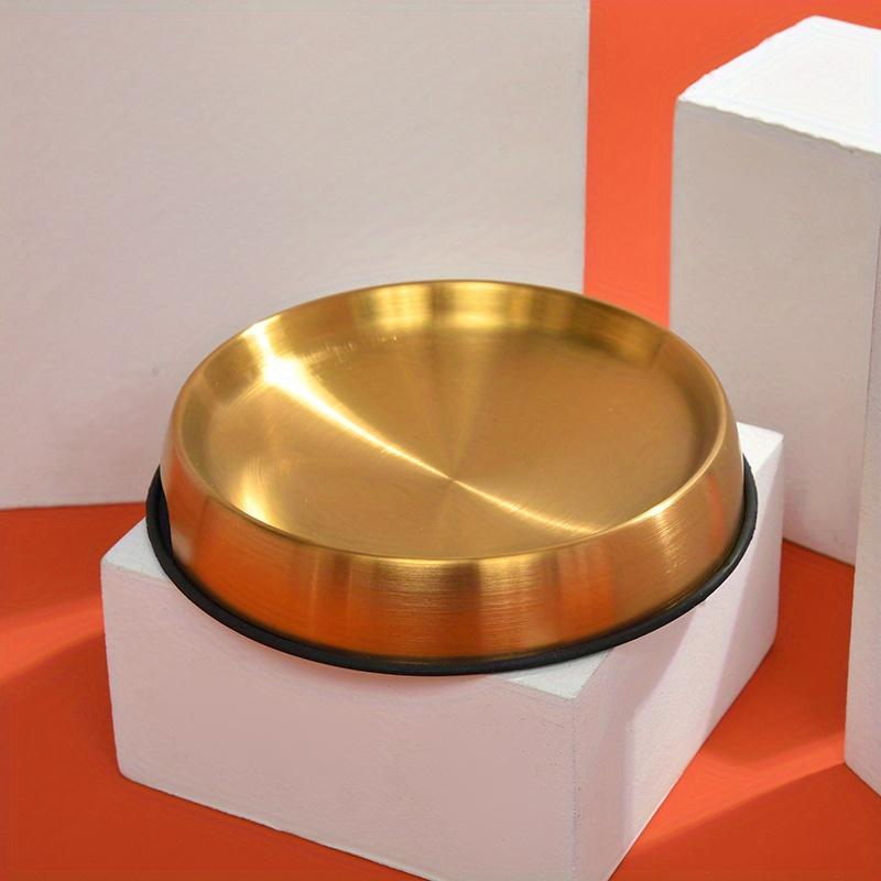 

Миска для домашних животных из нержавеющей стали премиум-класса, устойчивая к ржавчине, с нескользящей силиконовой основой для стабильного кормления собак и кошек, легко моется и долговечна золотистый