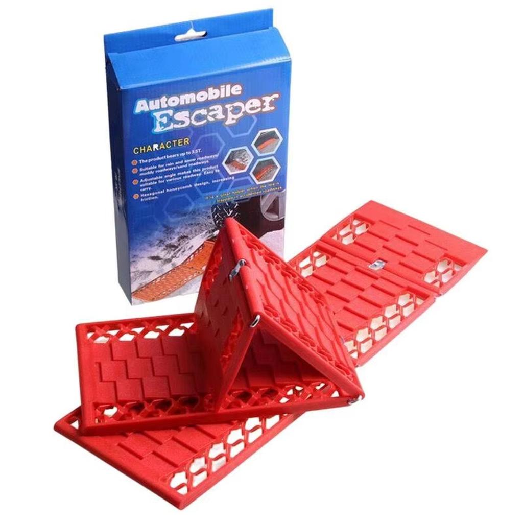 2 Pack Car Traction Boards Foldable Heavy Duty Off Road Tracks Board Traction Mat Self Rescue Skidding Plate For Sand Snow