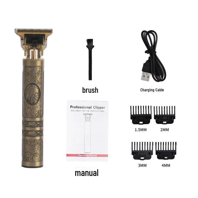 

Аккумуляторная гравировальная машинка для стрижки волос T9 из цинкового сплава YYT-010 USB Indian