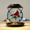 Solar Bird Feeder Decorative Night Light Bird Feeder Waterproof Solar Powered Garden Bird Feeder for Outside Yard Patio