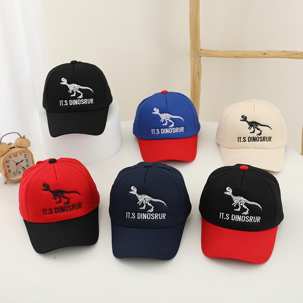 Children's Dinosaur Baseball Cap - Boys' And Girls' Embroidered Multi-color Baseball Cap For Spring And Autumn