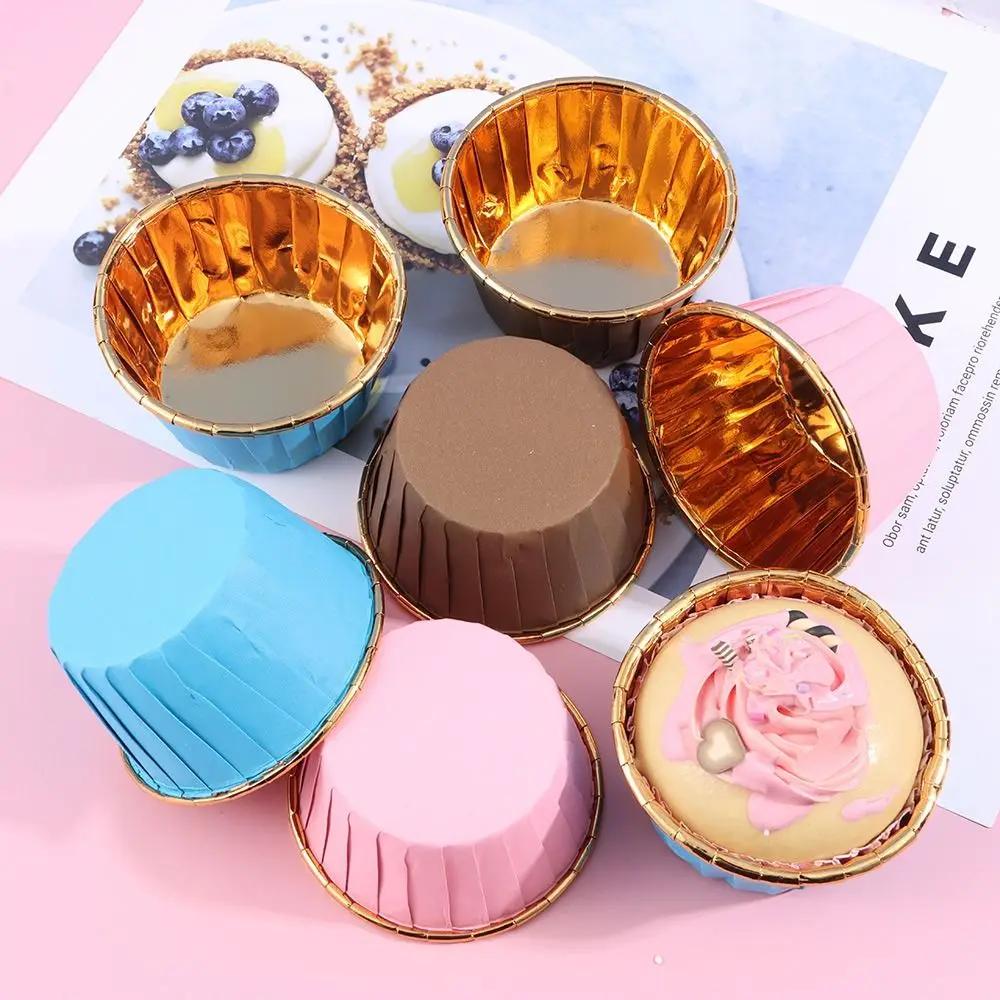 Golden Muffin Cupcake 50pcs Mini Oilproof Liner Cake Paper Cups DIY Cake Tools Party Supplies Pastry Baking Supplies VIE LENTE