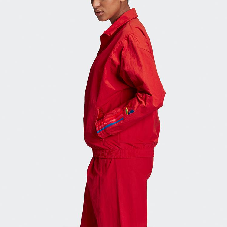 Adidas Originals Tracktop Stand Collar Casual Running Jacket Women Jackets Light-Crimson GD2237