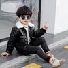 Boys Boys Plus Velvet Thick Leather Jacket Outer Jacket