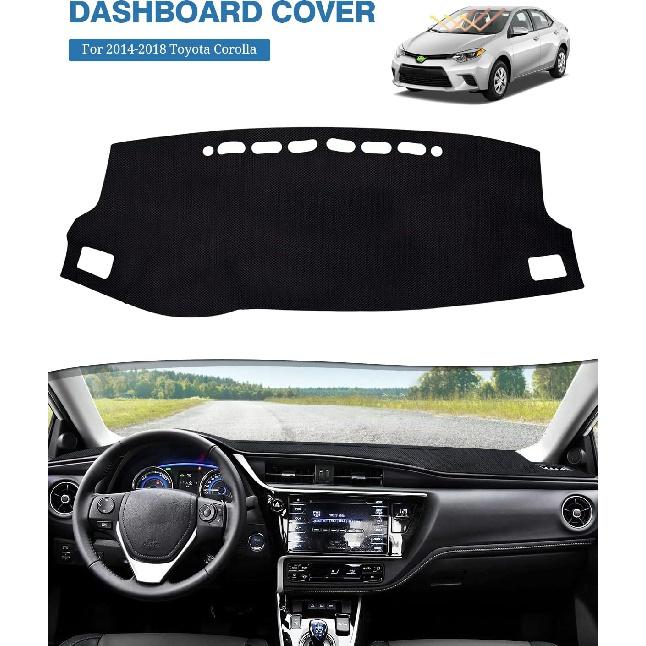 FIILINES Husă de bord personalizată pentru Toyota Corolla 2014-2018 Accesorii Covoraș de acoperire pentru planșa de bord Parasolar anti-orbire Protector anti-alunecare