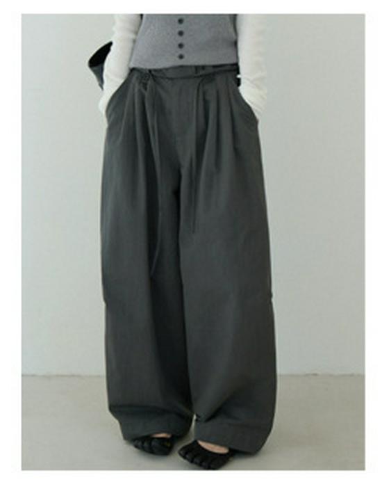 Ou Fan High-Waisted Wide-Leg Tencel Cotton Pants - Summer Style Women's Casual Loose-Fit 