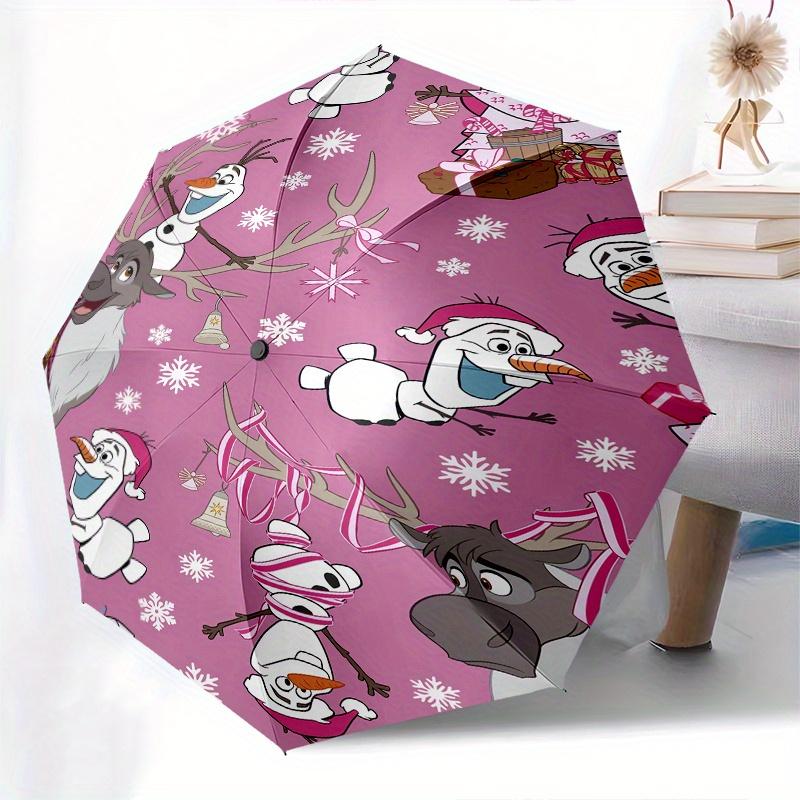 Olaf,Christmas Themed Folding Umbrella, the Best Choice for Gift Giving, 8 Ribs, Casual, Durable, Lightweight and Portable Travel Umbrella,