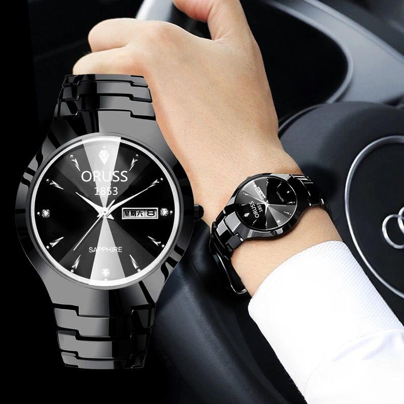 Watch Men'S Luminous Watch Tungsten Steel Waterproof Fashion Student, Couple Watch Men'S Calendar Quartz Watch