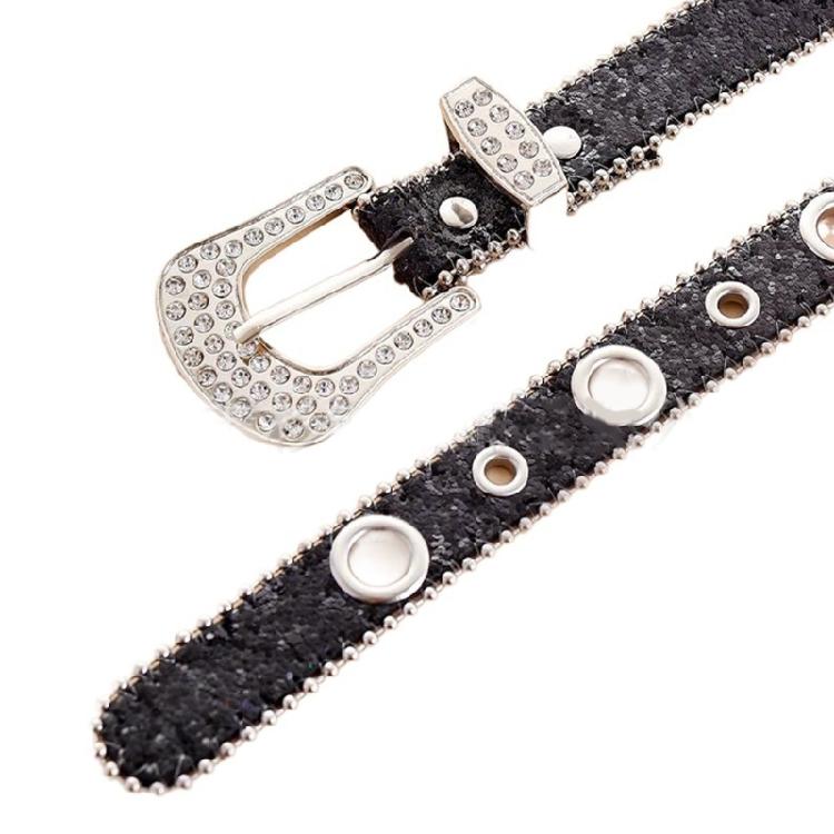 Fashion Adult Rhinestone Belt for Dress Sequins Waist Belt Locomotive Style Belt