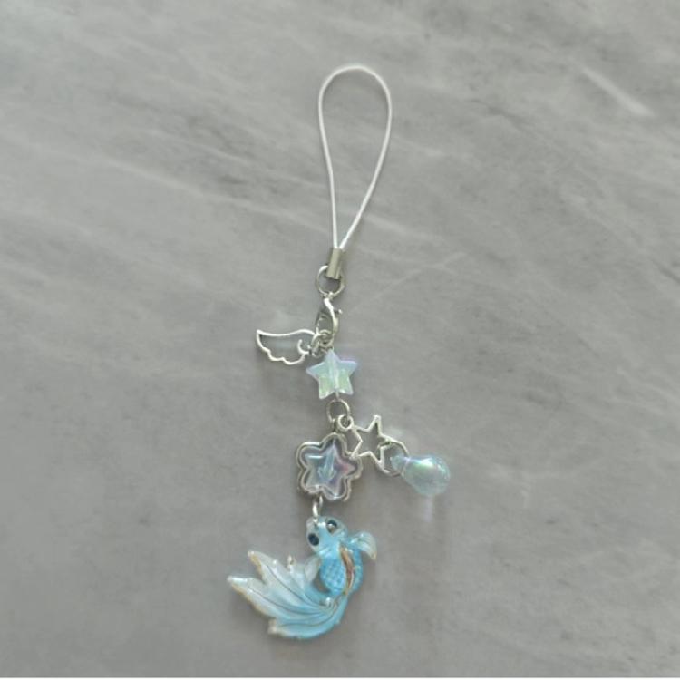 Multipurpose Fish Star Bead Phone Charm Pendant Versatile Keychain Accessory for Bags and Wallets Travel Friendly