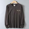Original Export Surplus Genuine Cotton Washed Brushed Round Neck Long Sleeve T-Shirt for Men, Fashionable Casual Printed Base Shirt