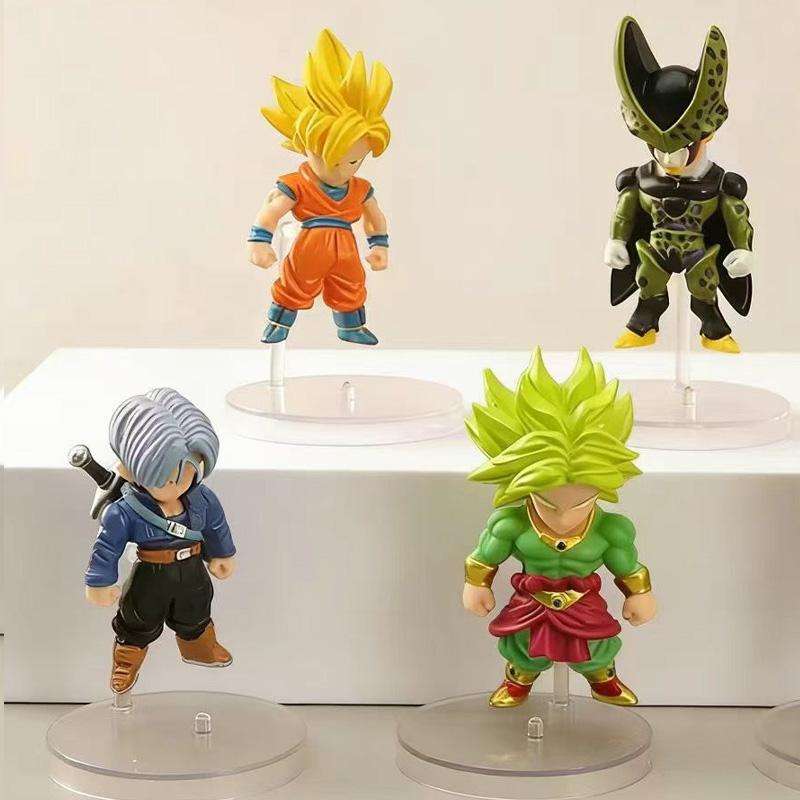 Anime Dragon Ball 6pcsSet Goku Broly Cell Frieza Trunks Action Figures Model Desktop Decoration Model Statue Collectible Gifts