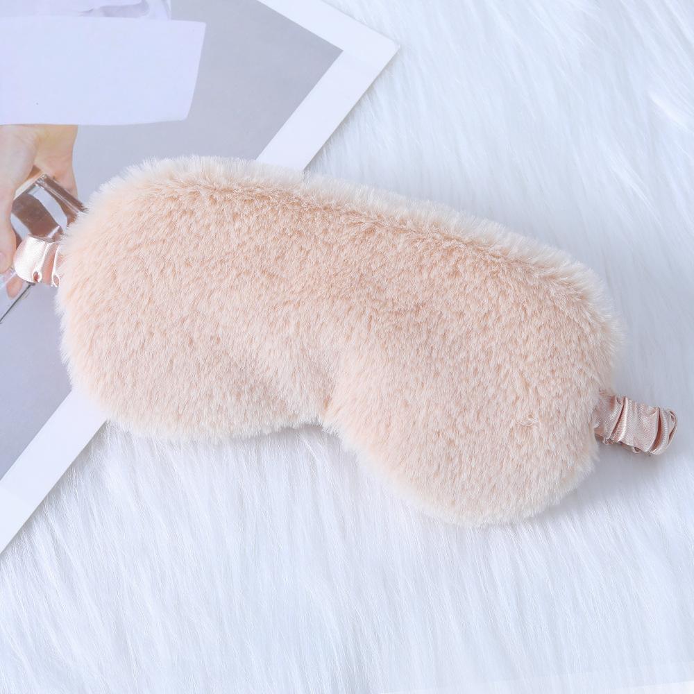 1Pc Plush Eye Mask Rabbit Hair Eye Mask Autumn and Winter Comfortable Skin-friendly Simulation Silk Eye Mask Shading Sleep