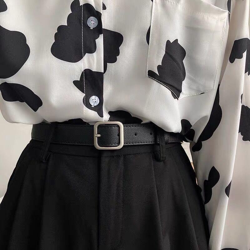 Vintage Black Women's Belt Effortless Fashionable Simple Pu Material For Stylish Outfits