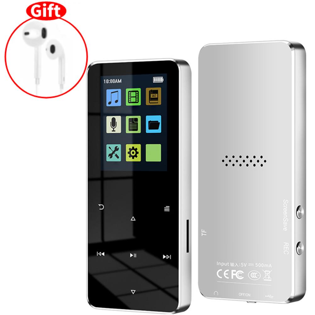 NEW 2.0 Inch Metal Touch MP3 MP4 Music Player Bluetooth 5.0 Supports Card, No FM Alarm Clock Pedometer e-Book Built-in Speaker