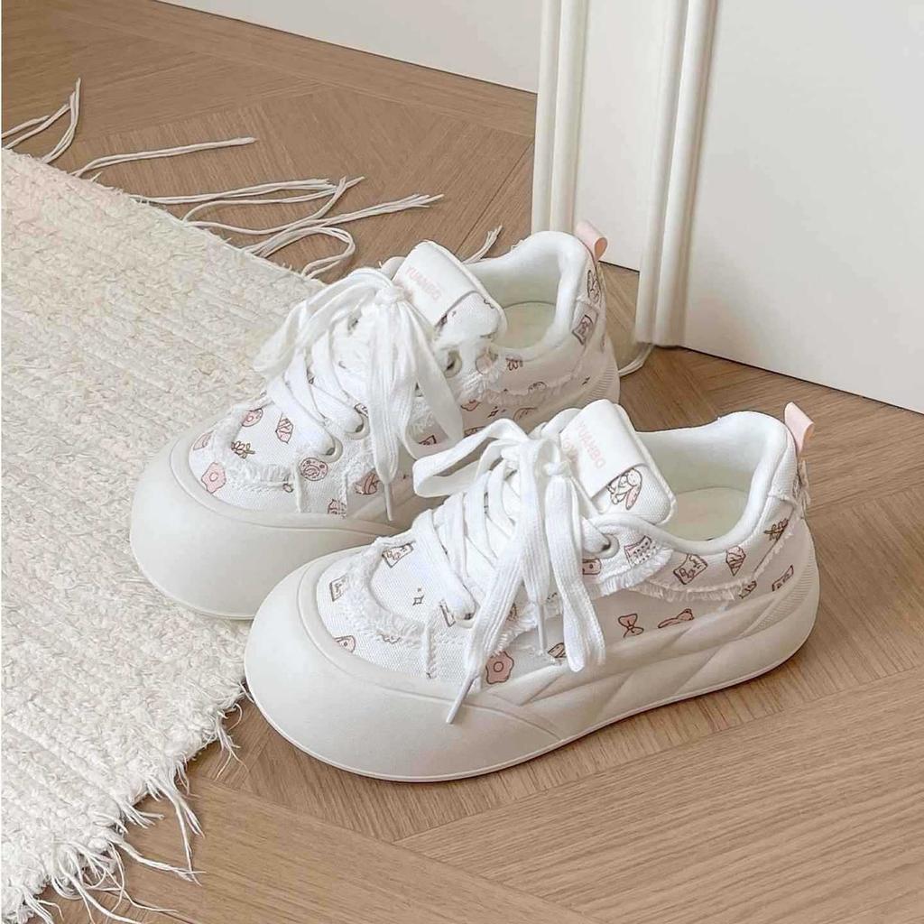 Fashion summer casual board shoes women's new platform with skirt bread shoes canvas shoes children