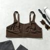 Plus Size Women Wireless Bra Wide Shoulder Straps Back Closure Breathable Comfort Support Brassiere Daily Leisure Underwear 85D-110D