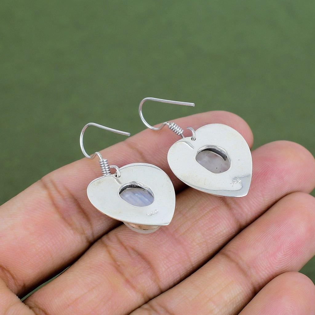 Rainbow Moonstone Earring 925 Sterling Silver Earring Decent Jewelry Beautiful Dangle Earrings Handmade Real Gemstone Earrings Gifts For Her
