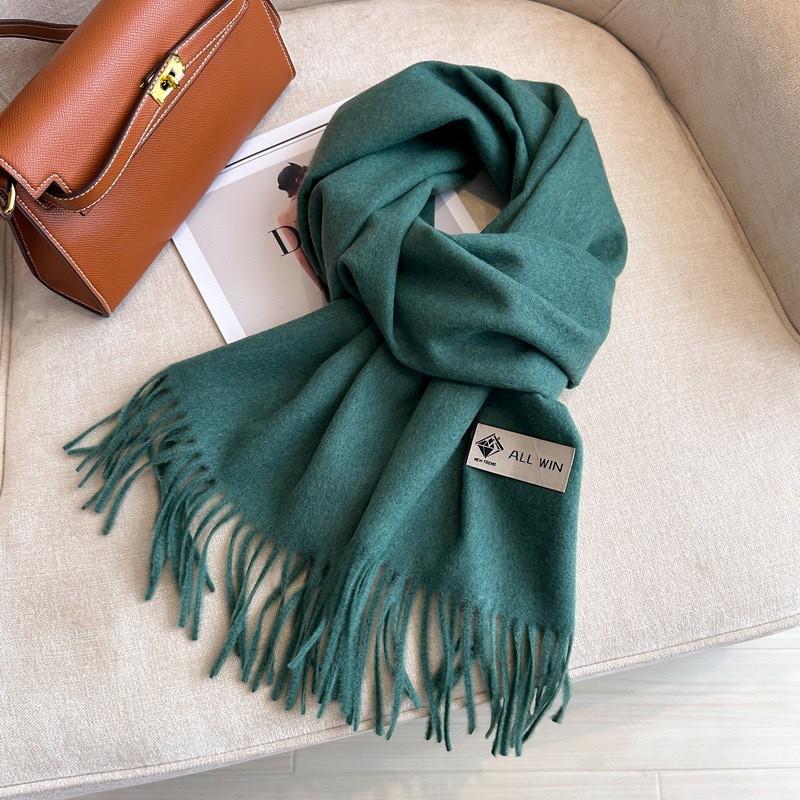 Womens Warm Thick Wool Blend Scarf Long Shawl With Tassels Winter Solid Color Fashion Accessory