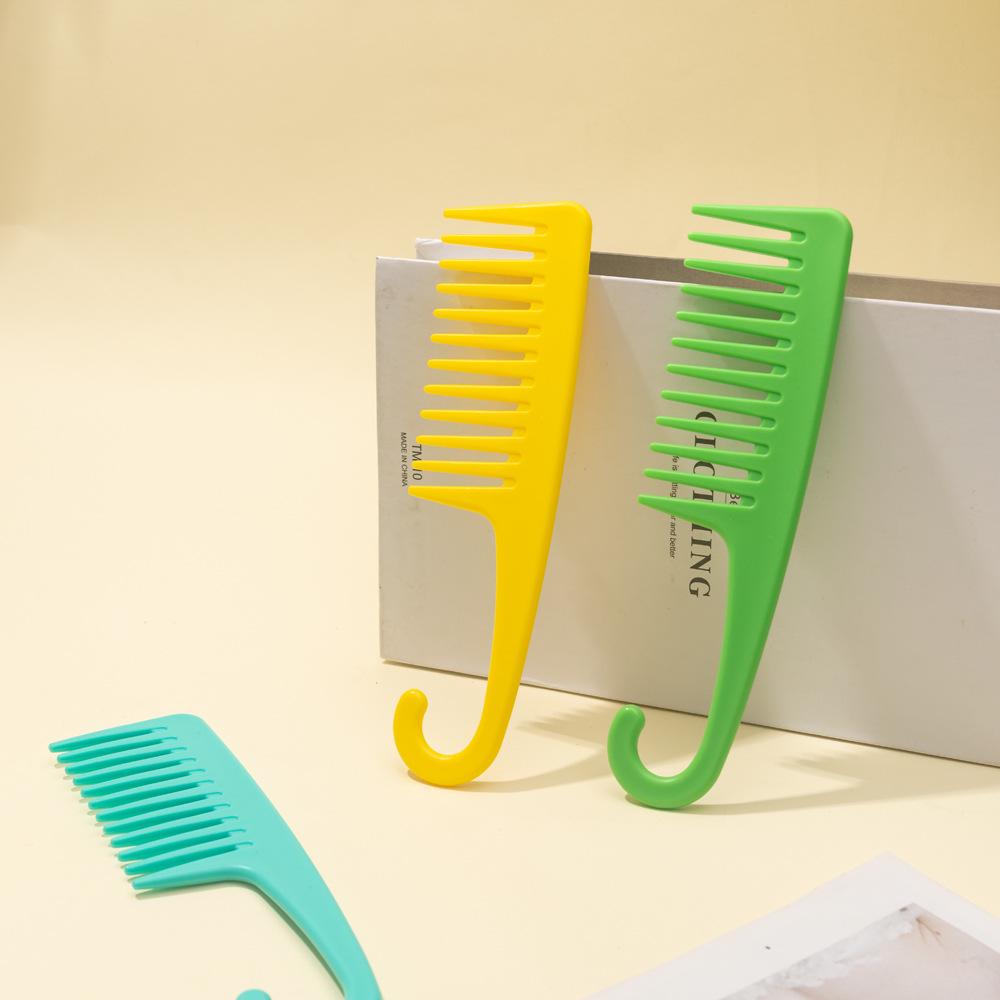 Durable Wide-Tooth Massage Comb with Hook for Long Straight Hair - Easy Detangling for Men & Women