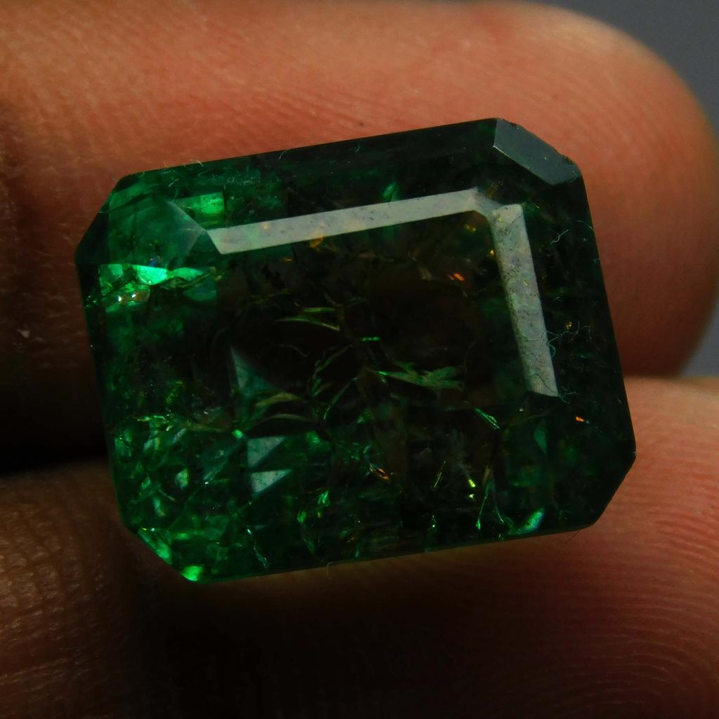 Natural Green Emerald Loose Gemstone 11 Ct Emerald Shape Colombian for Jewelry Making and Crafts