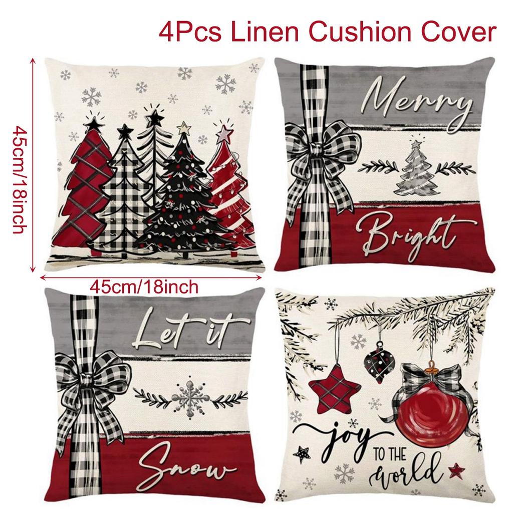 Christmas Pillow Cover Cushion Cover Merry Christmas Decor for Home 2025 Xmas Ornament Navidad Noel Gifts Happy New Year 2025