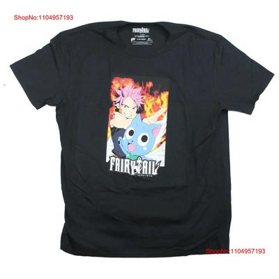 Fairy Tail Adult New T Shirt Natsu Happy On A Flame Field Vintage Washed Designer Clothes Graphic Top For Everyday Wear
