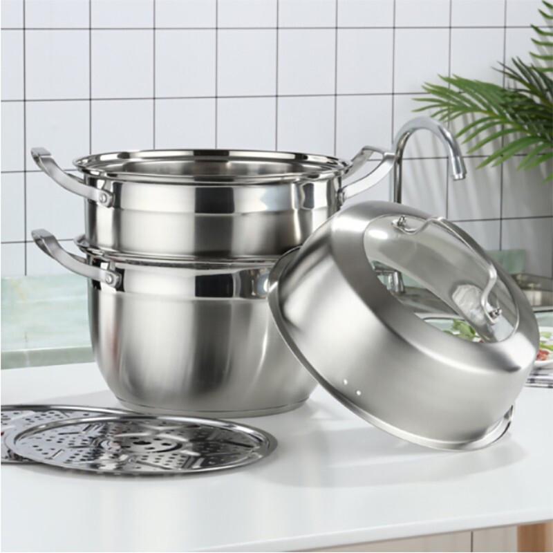 Lufenglai 3-lagiges Dampfgarer- und Suppentopf-Set aus 304 Edelstahl