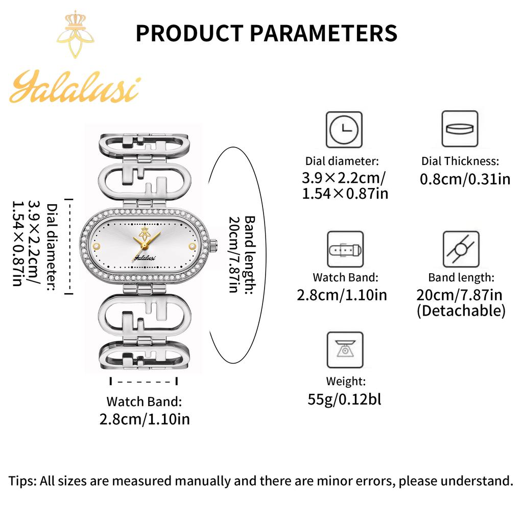 YaLaLuSi Women's Quartz Water-Resistant Bracelet Watch: A Luxurious Diamond-Set Gift Reloj Mujer Watch for Ladies