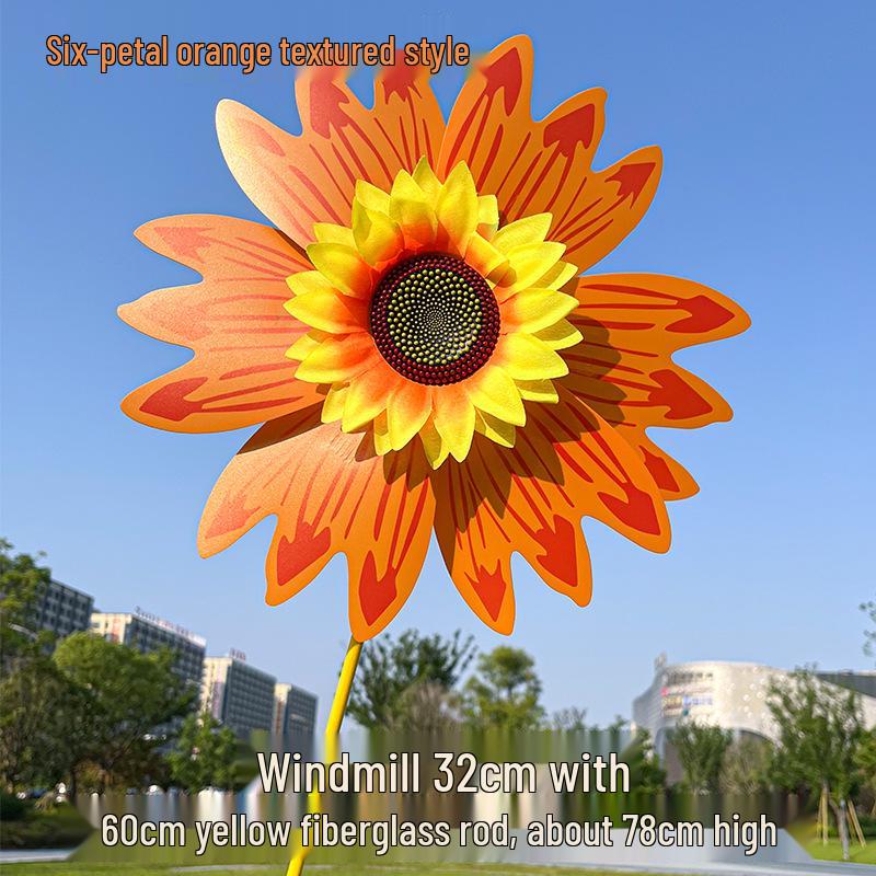 Children's Double-Layer Rotating Sunflower Pinwheel Outdoor Decoration