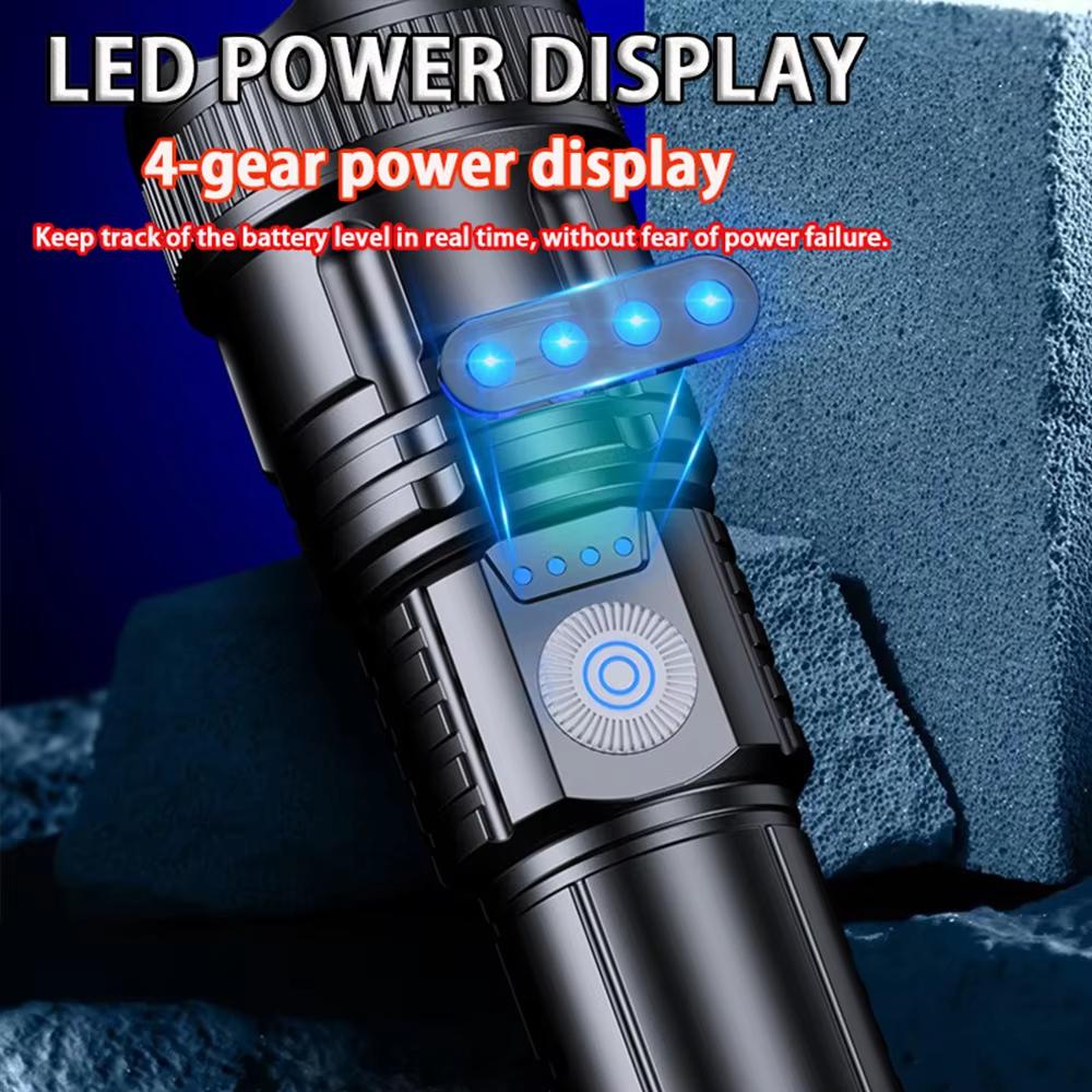 500LM Portable Flashlight 3 Light Modes LED Camping Flashlight Tactical Camping Lantern 1200Mah Waterproof for Emergency Using