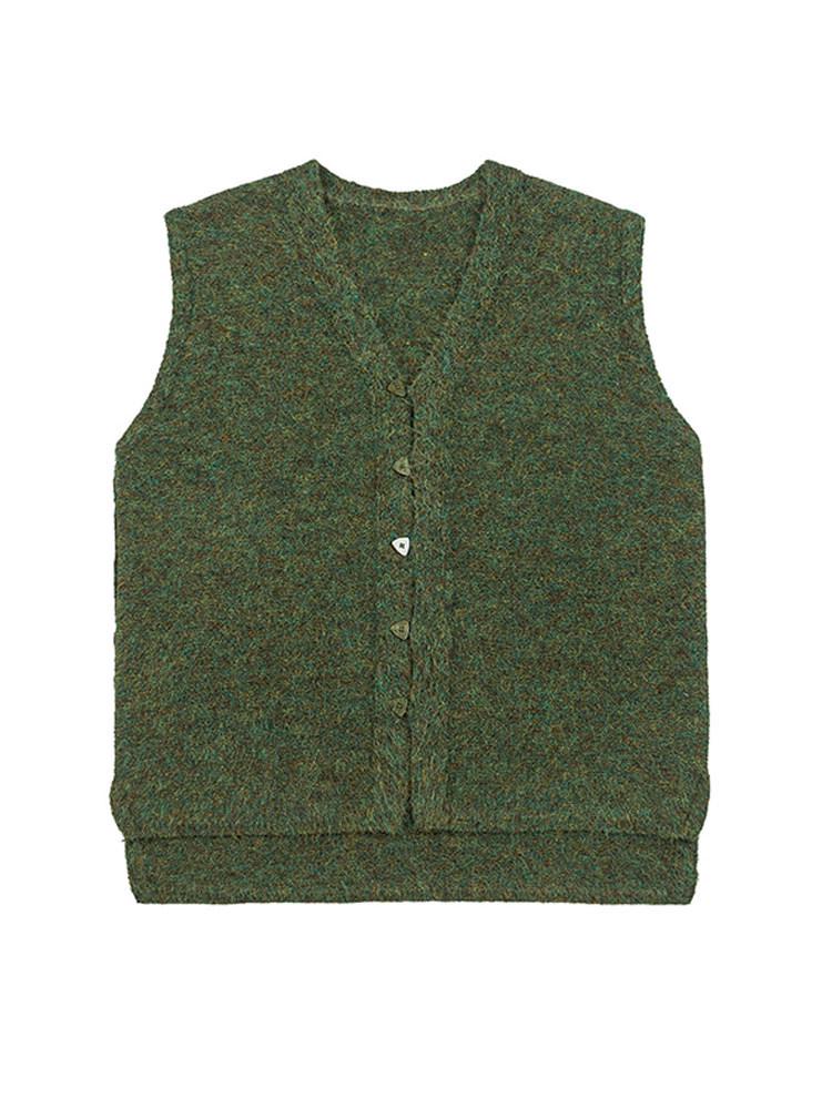 Unisex Japanese Retro Knit Vest - Cozy Old Money Style Waistcoat for Kids, Autumn Winter Layering Sleeveless Sweater Cardigan