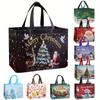 Christmas Shopping and Gift Bag with Handle, Mix of Patterns, 28x33x13cm