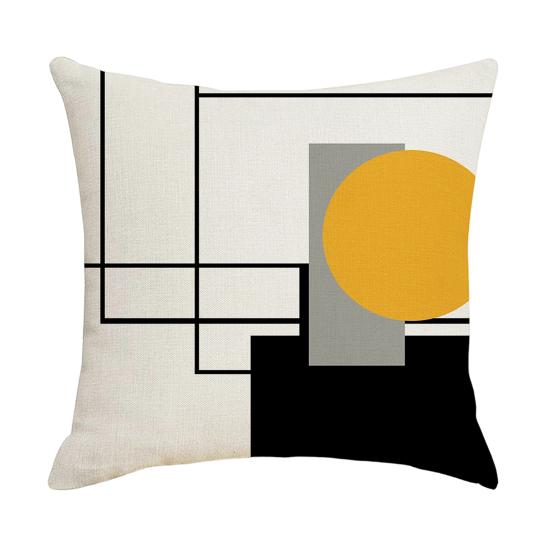 Geometric Cushion Cover, Modern Abstract Throw Pillow Cover, Decorative 18x18 Inch Washable Pillow Case for Sofa Couch Car Seat Decor