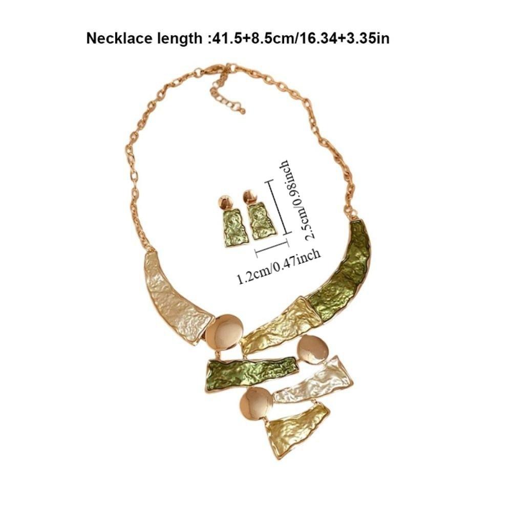 Geometric Line Women's Necklace Earring Set Collarbone Chain Multi Color Jewelry Set  Party