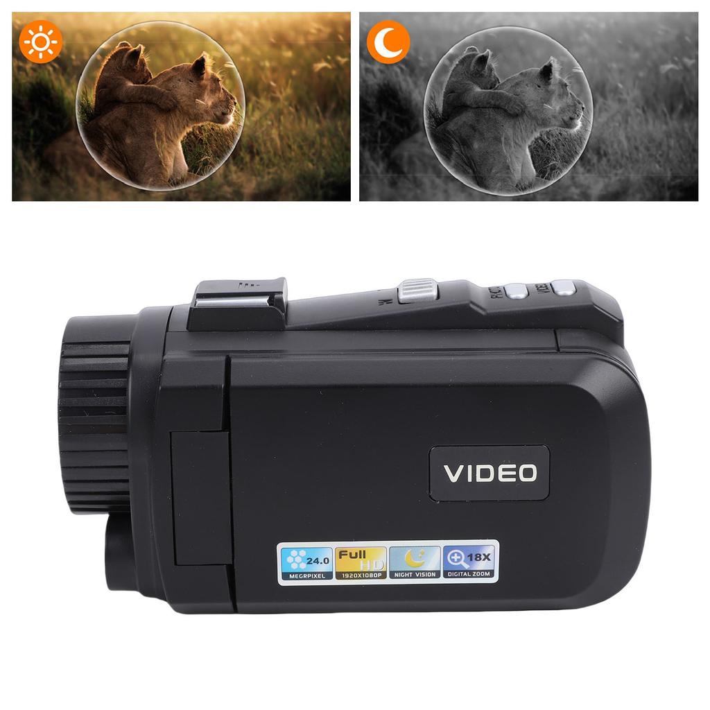 1080P 24MP Video Camera Camcorder Digital Camera Recorder with 3.0 Inch 270 Degree Rotation Screen 18X Digital Zoom  