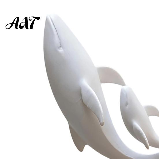 Unique Whale Statue for Shelf 3D Printed Ornaments, Mother And Child Figurines, Art Nursery Decor Modern Minimalist Double Sculpture Home Office
