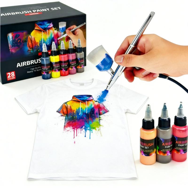 12/28-color Fine-tip Airbrush Acrylic Paint Set Water-based Model Paint for DIY Hand-painting Spraying and Inking