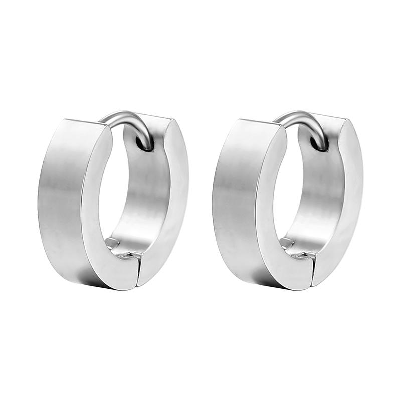 Orecchini a Cerchio con Rivetti a Forma di Cuore Hip-Hop Creativi per Donna Acciaio Inossidabile Fibbia Geometrica per Orecchio Piercing Gioielli Cool Rock Punk a Bottone