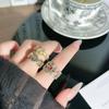 Vintage Gold Iris Open Ring for Women – Elegant and Fashionable Light Luxury Index Finger Ring
